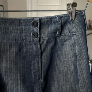 Casual, chic blue corduroy A-line skirt